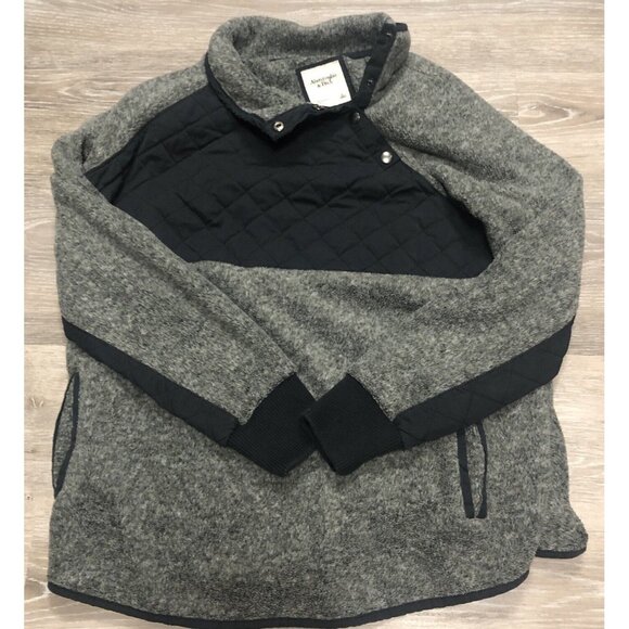 Abercrombie Fitch Pullover Sweatshirt Men’s Size L‎ Large Muscle Gray Black - Picture 1 of 6